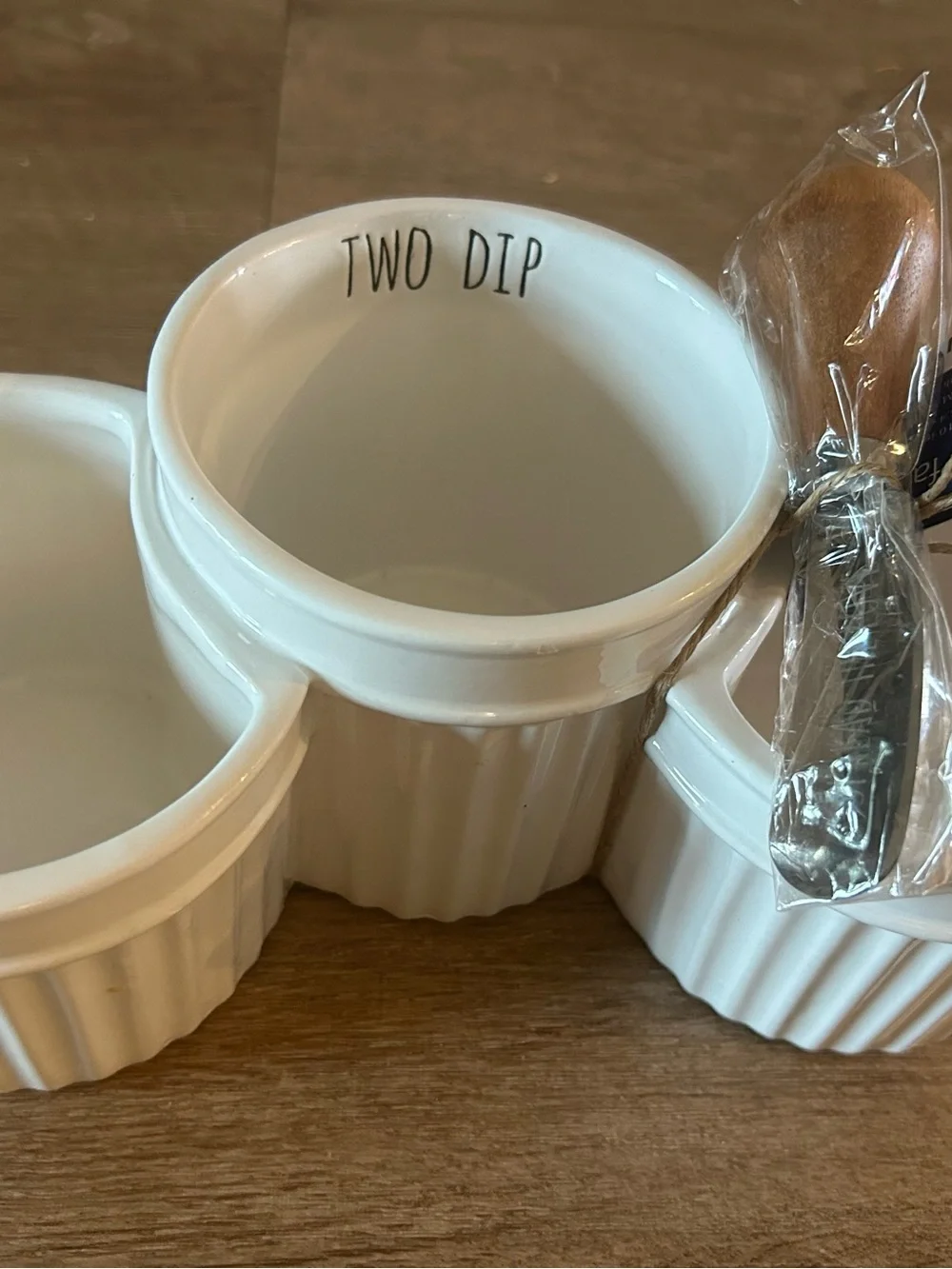 Pfaltzgraff Dip Bowls w/ Spreader White 